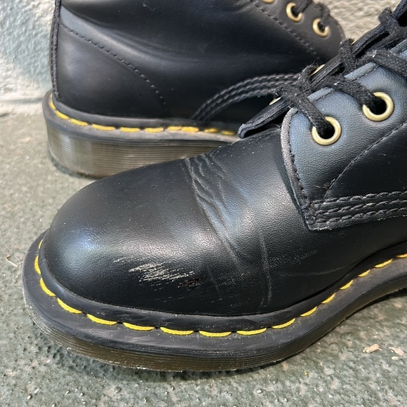 Dr. Martens Doc's Vegan Leather Black Boots 14045 Size US 7 Punk Goth Lace Up - Picture 7 of 12